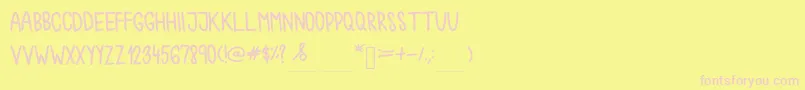 Chokoshtroko Font – Pink Fonts on Yellow Background