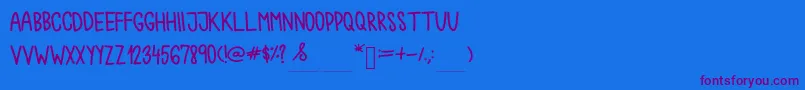 Chokoshtroko Font – Purple Fonts on Blue Background