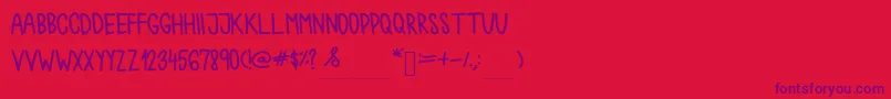 Chokoshtroko Font – Purple Fonts on Red Background