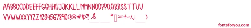 フォントChokoshtroko – 白い背景に赤い文字
