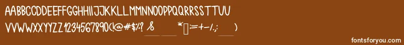 Więcej informacji o czcionce Chokoshtroko Czcionka Chokoshtroko – białe czcionki na brązowym tle