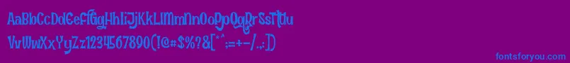 FunInTheJungle Font – Blue Fonts on Purple Background