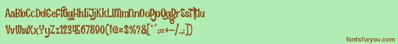 FunInTheJungle Font – Brown Fonts on Green Background