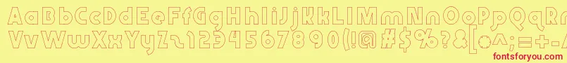Abraxeousboldhollow-fontti – punaiset fontit keltaisella taustalla