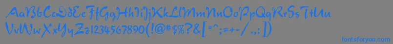 フォントVeronaScript – 灰色の背景に青い文字