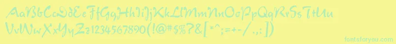 Czcionka VeronaScript – zielone czcionki na żółtym tle