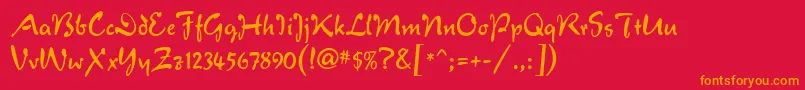 VeronaScript Font – Orange Fonts on Red Background