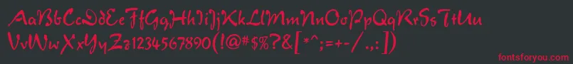 フォントVeronaScript – 黒い背景に赤い文字