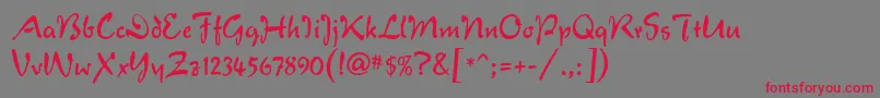 VeronaScript Font – Red Fonts on Gray Background