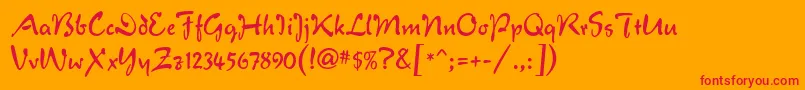 VeronaScript-Schriftart – Rote Schriften auf orangefarbenem Hintergrund