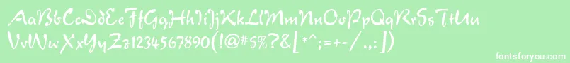 フォントVeronaScript – 緑の背景に白い文字