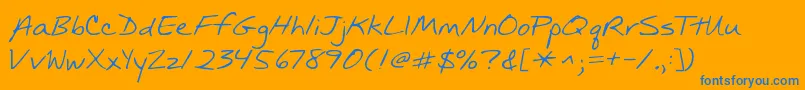 Kgmullally Font – Blue Fonts on Orange Background