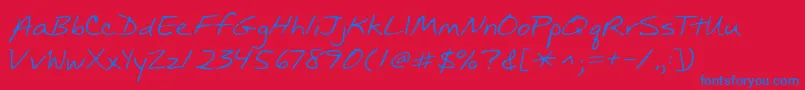 Kgmullally Font – Blue Fonts on Red Background