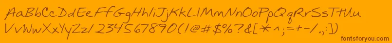 Kgmullally Font – Brown Fonts on Orange Background