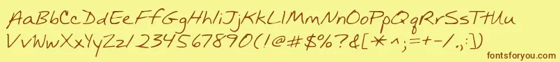 Kgmullally Font – Brown Fonts on Yellow Background