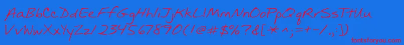 Kgmullally Font – Red Fonts on Blue Background