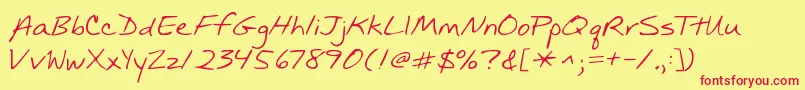 Kgmullally Font – Red Fonts on Yellow Background