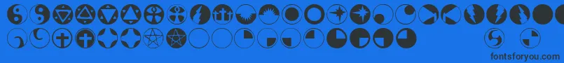 Obsidiscs Font – Black Fonts on Blue Background