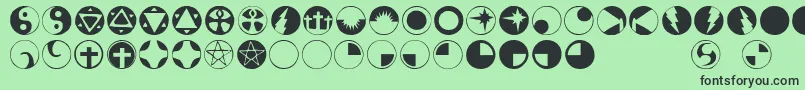 Obsidiscs Font – Black Fonts on Green Background