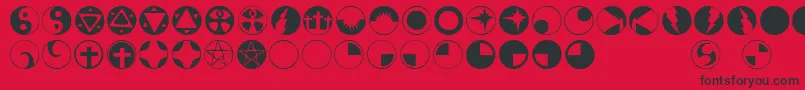 Obsidiscs Font – Black Fonts on Red Background