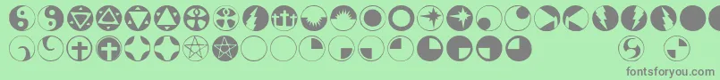 Obsidiscs Font – Gray Fonts on Green Background