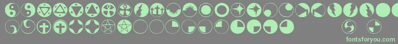 Fonte Obsidiscs – fontes verdes em um fundo cinza
