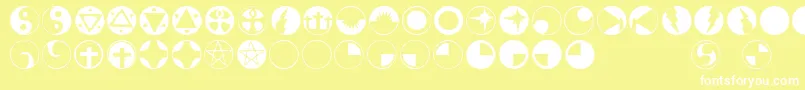 Obsidiscs Font – White Fonts on Yellow Background