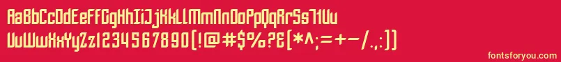 SfPiezolectric Font – Yellow Fonts on Red Background