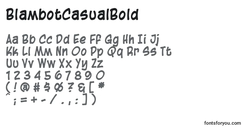 A fonte BlambotCasualBold – alfabeto, números, caracteres especiais