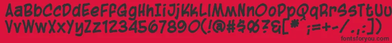 BlambotCasualBold Font – Black Fonts on Red Background