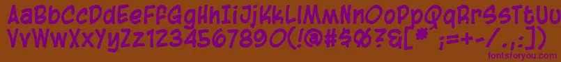 BlambotCasualBold Font – Purple Fonts on Brown Background