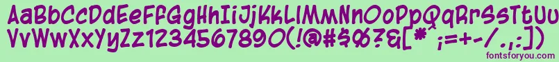 BlambotCasualBold Font – Purple Fonts on Green Background