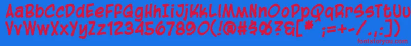 BlambotCasualBold Font – Red Fonts on Blue Background