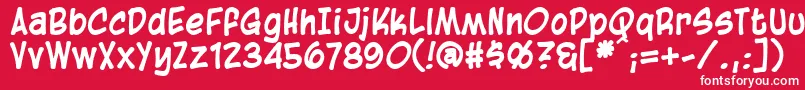 フォントBlambotCasualBold – 赤い背景に白い文字