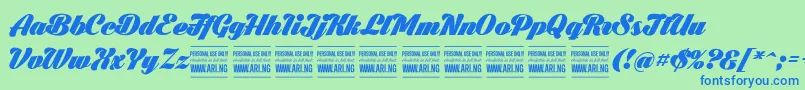 BlacklarchPersonalUse Font – Blue Fonts on Green Background