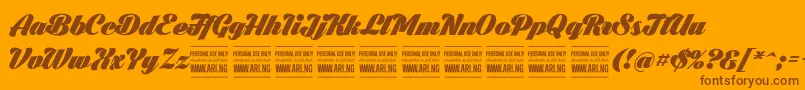 fuente BlacklarchPersonalUse – Fuentes Marrones Sobre Fondo Naranja