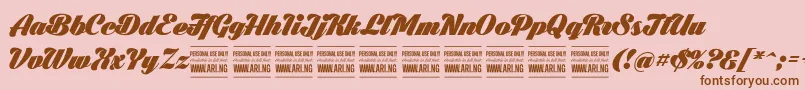 More about BlacklarchPersonalUse Font BlacklarchPersonalUse Font – Brown Fonts on Pink Background