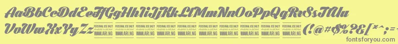 BlacklarchPersonalUse Font – Gray Fonts on Yellow Background