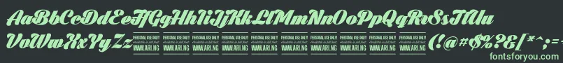 BlacklarchPersonalUse Font – Green Fonts on Black Background