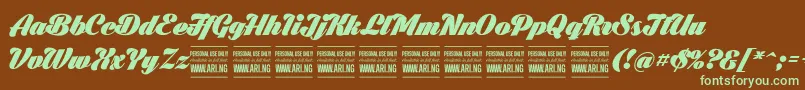 BlacklarchPersonalUse Font – Green Fonts on Brown Background