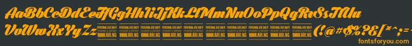 BlacklarchPersonalUse Font – Orange Fonts on Black Background