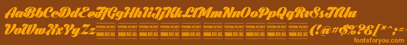 BlacklarchPersonalUse-Schriftart – Orangefarbene Schriften auf braunem Hintergrund