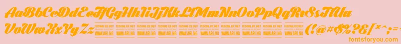 BlacklarchPersonalUse Font – Orange Fonts on Pink Background