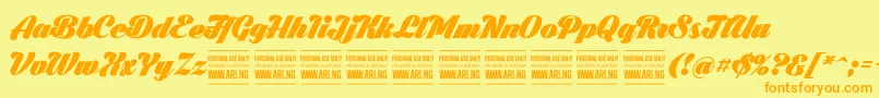 BlacklarchPersonalUse Font – Orange Fonts on Yellow Background