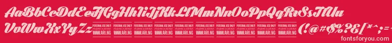 Czcionka BlacklarchPersonalUse – różowe czcionki na czerwonym tle