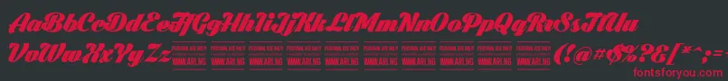 BlacklarchPersonalUse Font – Red Fonts on Black Background