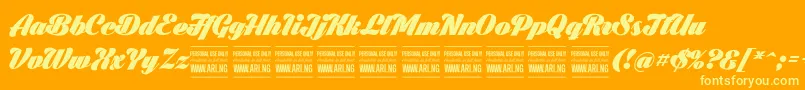 BlacklarchPersonalUse Font – Yellow Fonts on Orange Background