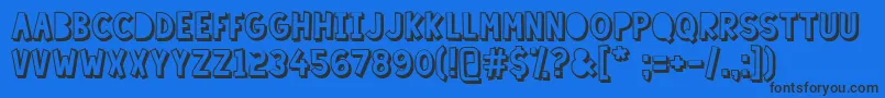 LazySundayShadow Font – Black Fonts on Blue Background