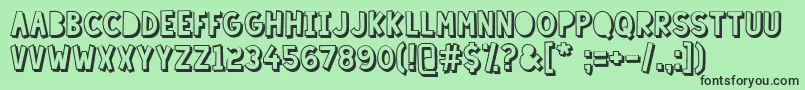 LazySundayShadow Font – Black Fonts on Green Background