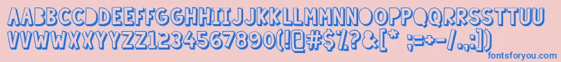 LazySundayShadow Font – Blue Fonts on Pink Background